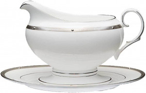 32136 Noritake Соусник с подставкой Noritake "Рочель,платиновый кант" 300мл Фарфор костяной