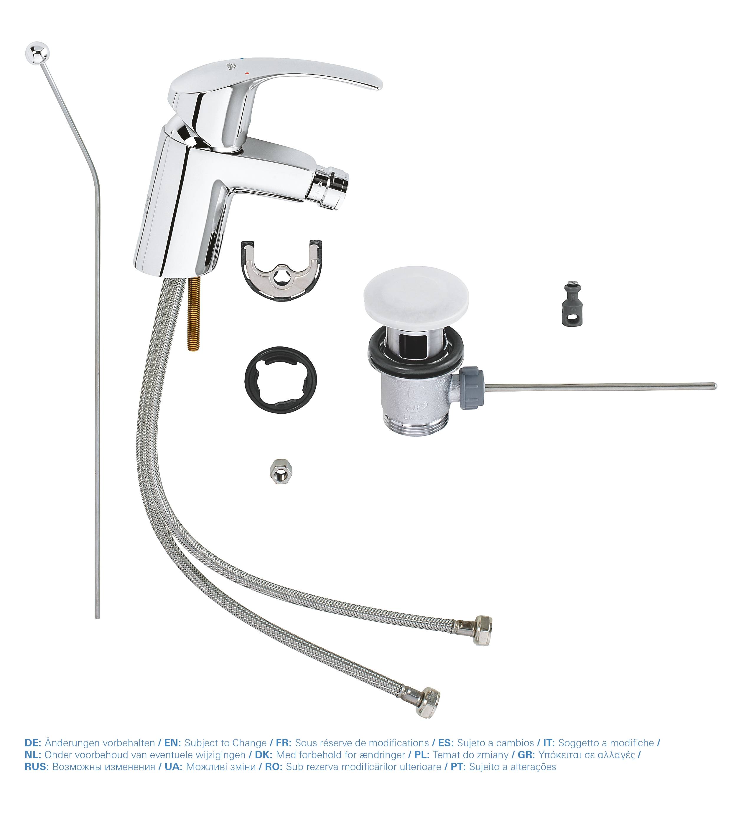 Смеситель для биде GROHE Eurosmart New с донным клапаном, хром (32929002) - Вид №1