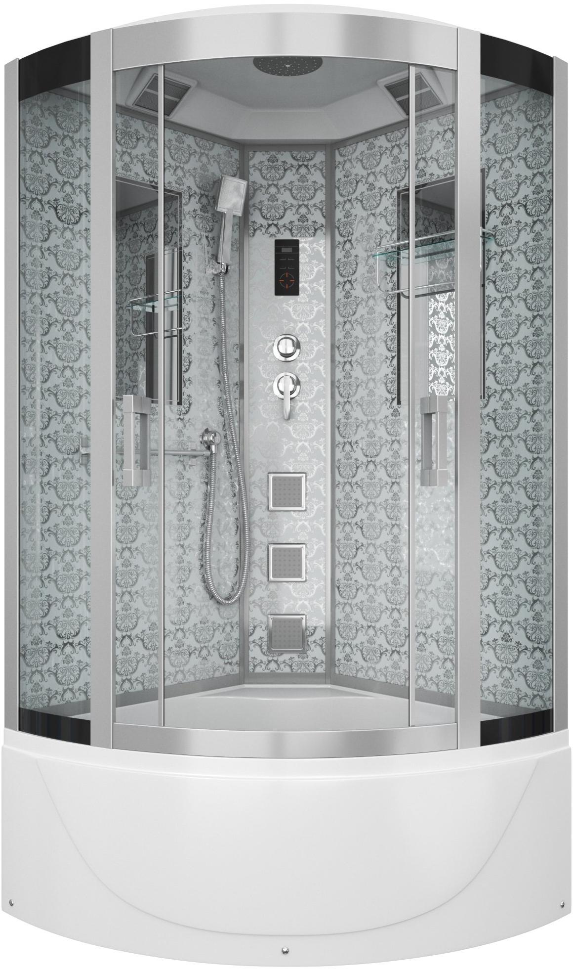 Душевая кабина NG-7710W (1000x1000х2150) высокий поддон стенки БЕЛЫЕ Niagara Luxe 7710 W