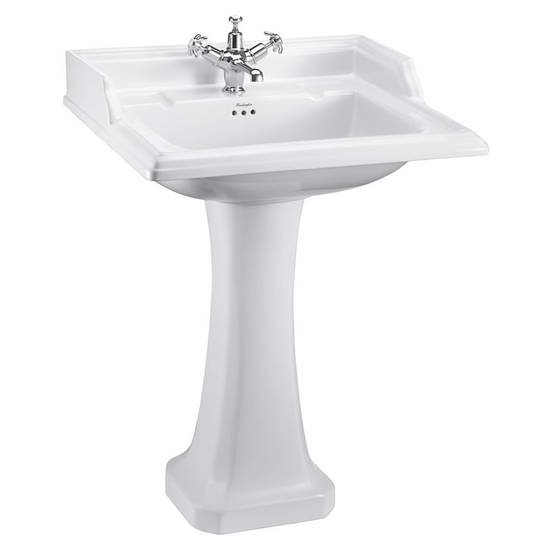 Burlington Classic Классическая раковина 65 см и классическая подставка Жиклер с 3-мя отверстиями под смеситель B15 3TH JET  - Вид №1
