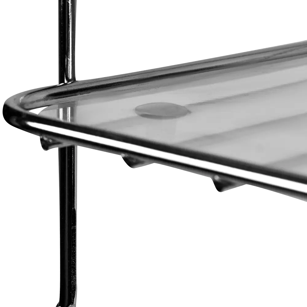 Полка для ванной Swensa угловая трёхъярусная с пластмассовыми вкладышами цвет хром SWR STLM-2160181 - Вид №2