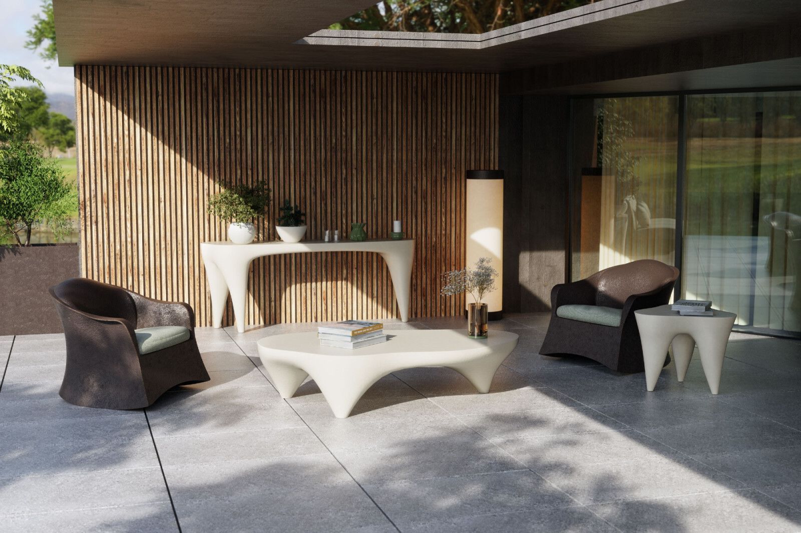 Высокий садовый стол из стекловолокна GANSK Ivory ARCH-00007015 - Вид №2