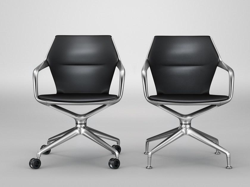 Brunner Поворотное офисное кресло в коже на козелке с подлокотниками Ray sun-id-1509671 - Вид №1