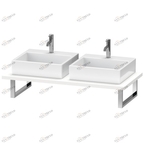 BR105C01818 Brioso Консоль для накладной и встраиваемой сверху раковины компакт Белый матовый, декор Duravit