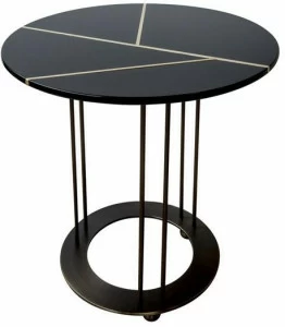 Garbarino Круглый журнальный столик из лакированного дерева Aureola Aur cf1 f