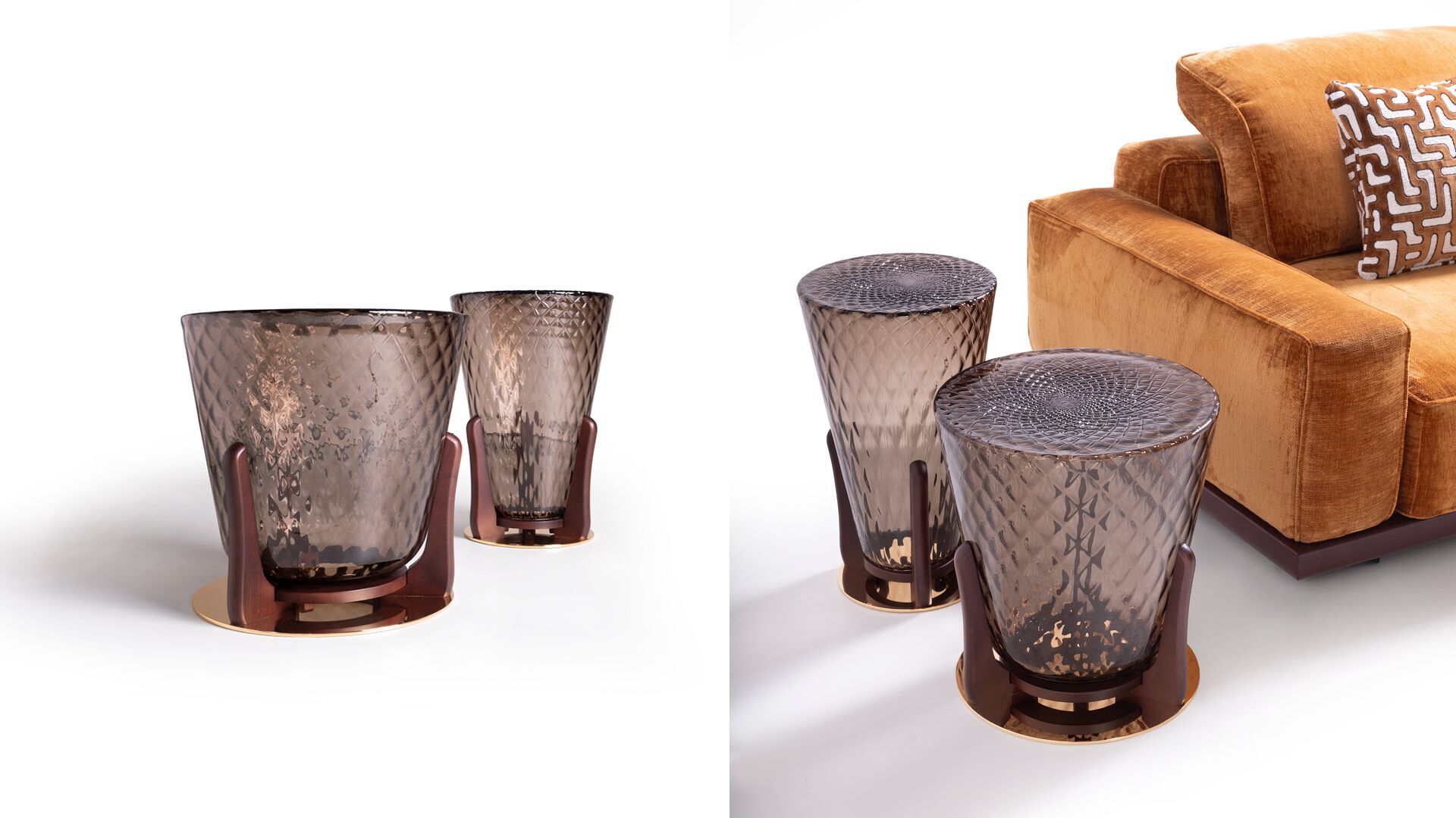 Круглый журнальный столик из дутого стекла OPERA CONTEMPORARY VERTEX ARCH-00081869 - Вид №3