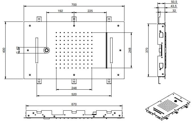 Потолочная душевая головка из нержавеющей стали с хромотерапией Rubinetterie Treemme Showers Inox ARCH-00129753 - Вид №2