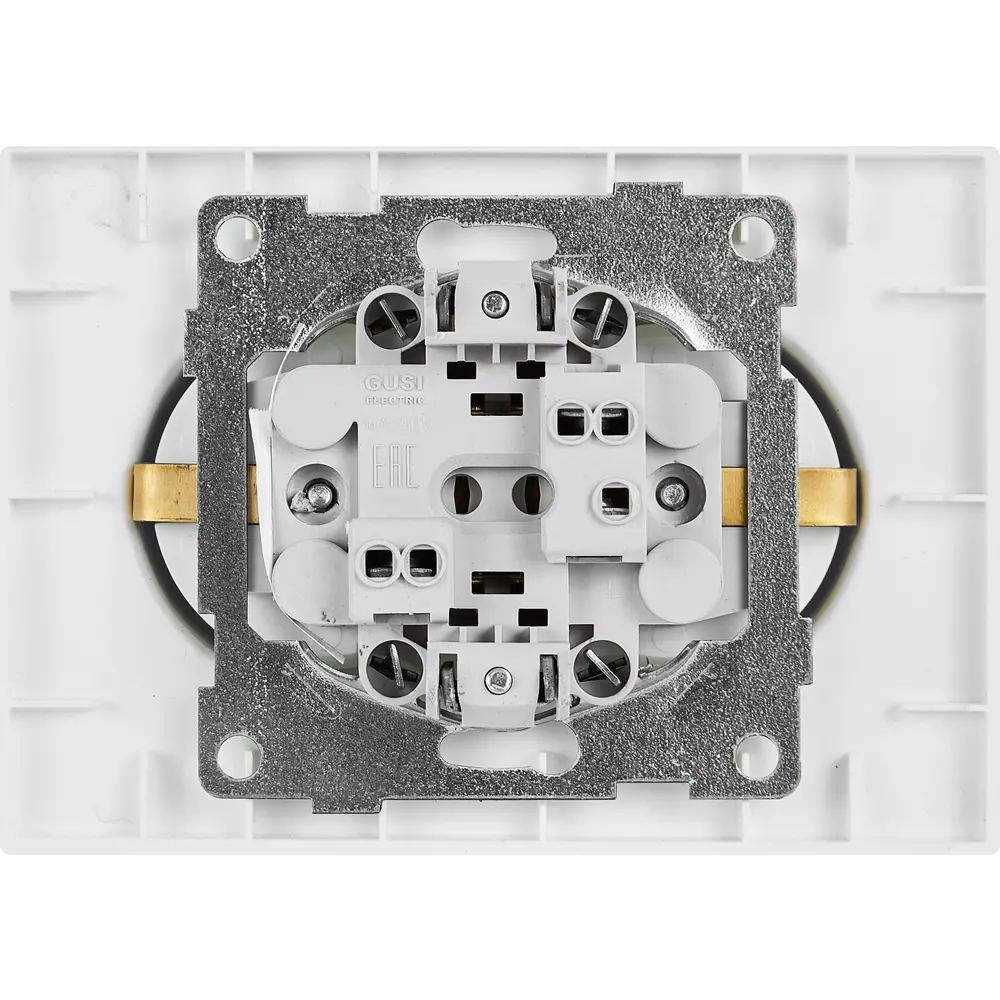 Розетка двойная встраиваемая Gusi Electric с заземлением со шторкой цвет жемчуг 89337222 STLM-2000924 Ugra - Вид №3