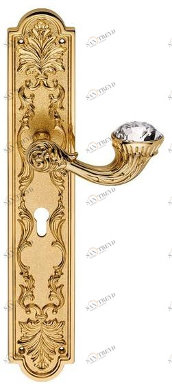 LINEA CALI' Латунная ручка в классическом стиле с кристаллами swarovski® на пластине Brilliant diamond sun-id-1497862