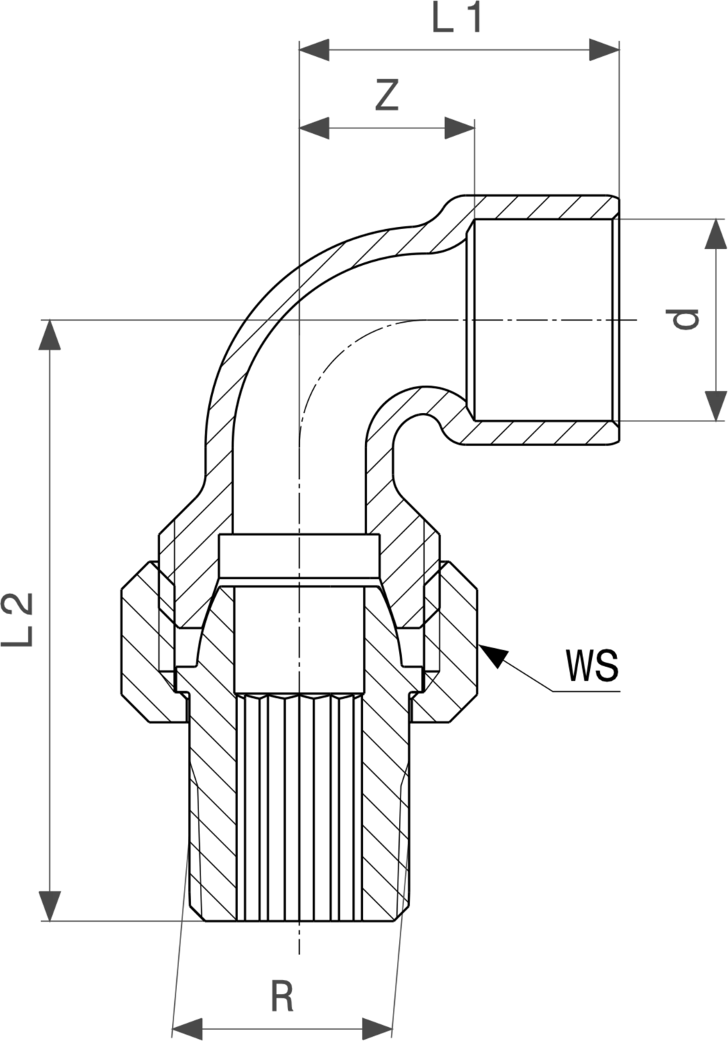 120 061 Модель 94098G Трубопроводные системы  Фитинги для пайки  Резьбовые соединения Santreyd  - Вид №3