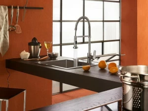 Nobili Rubinetterie Смеситель для кухни хромированный с вытяжным душем New road Rd00300/3cr