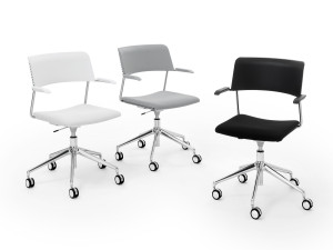 Вращающееся офисное кресло из полипропилена с подлокотниками