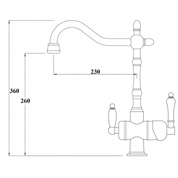 Zorg ZR 326 YF Смеситель для кухни Zorg 360х230 мм  - Вид №2