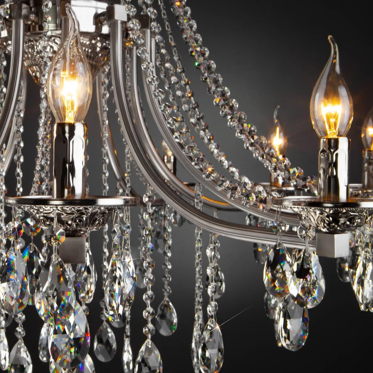 Люстра подвесная серебристая Bogates Liguria 314/8 Strotskis BOGATES ДИЗАЙНЕРСКИЕ, СВЕЧИ 00-3888438 Серебро  - Вид №3