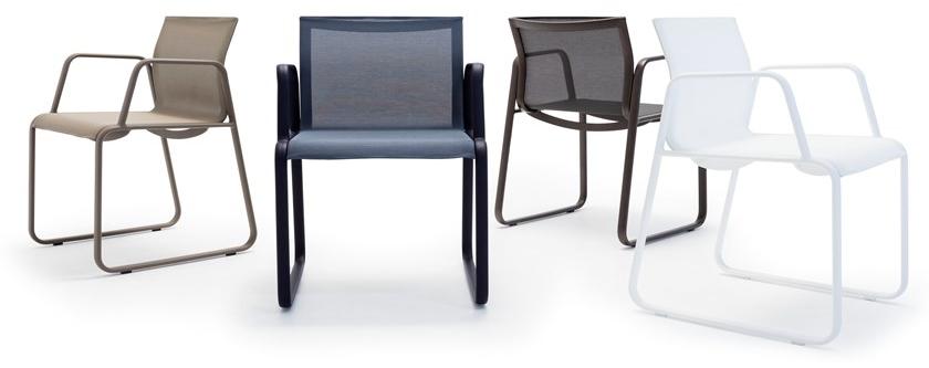 Andreu World Садовый стул из стали с подлокотниками Aire outdoor sun-id-1506350 - Вид №1