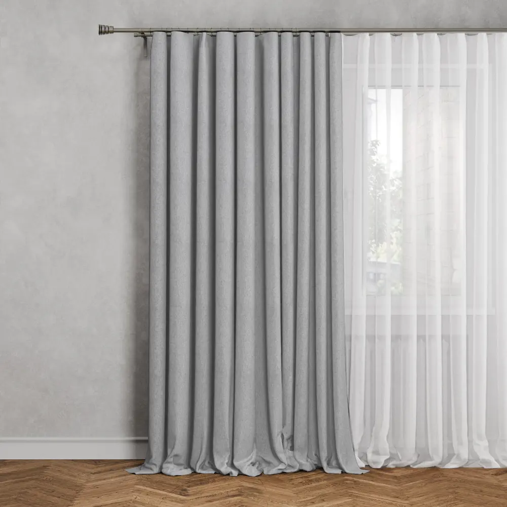 Штора на ленте Анора 160x260 см цвет серебро 89375994 STLM-2076187 Santreyd 