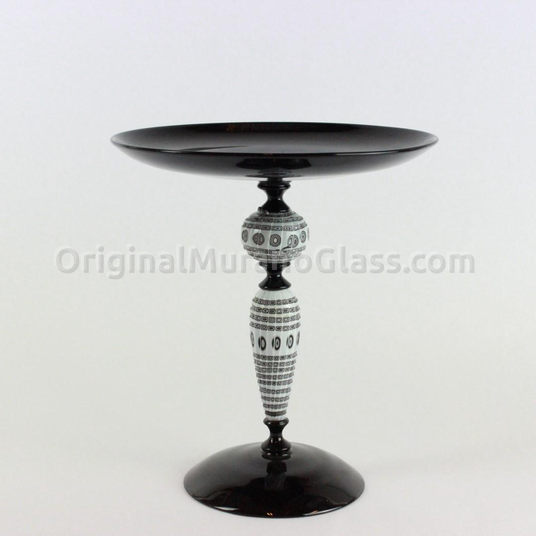 753 ORIGINALMURANOGLASS Муранский Кубок-чаша черный - Afro Cup Tipetto Dish - муранское стекло OMG  см  - Вид №1