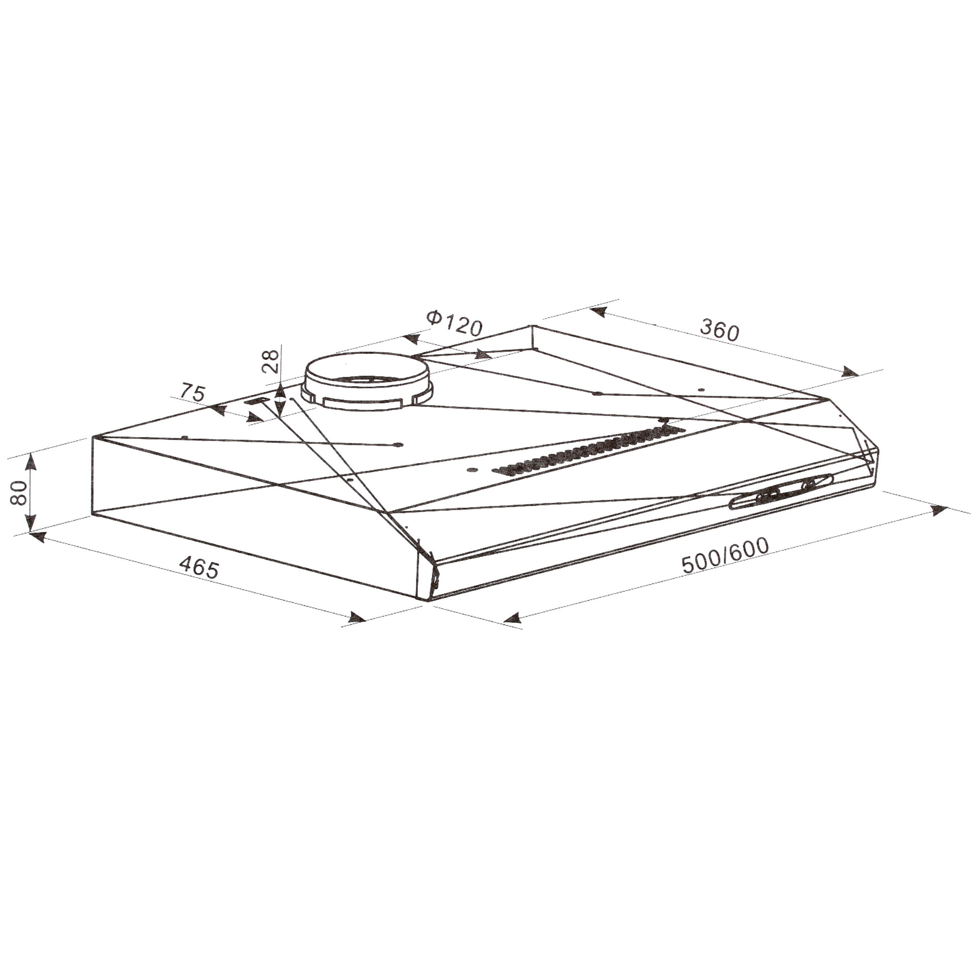 8160086 Вытяжка подвесная HOMSair HORIZONTAL 50 черный STDN-0029376 - Вид №8