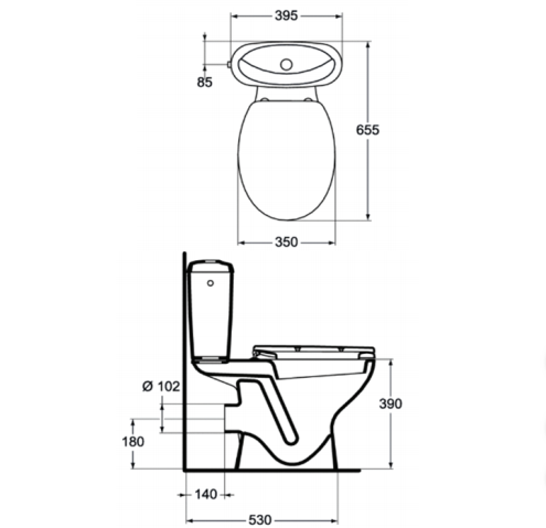 W911501 Унитаз-компакт горизонтальный выпуск VIDIMA SIRIUS - Вид №2