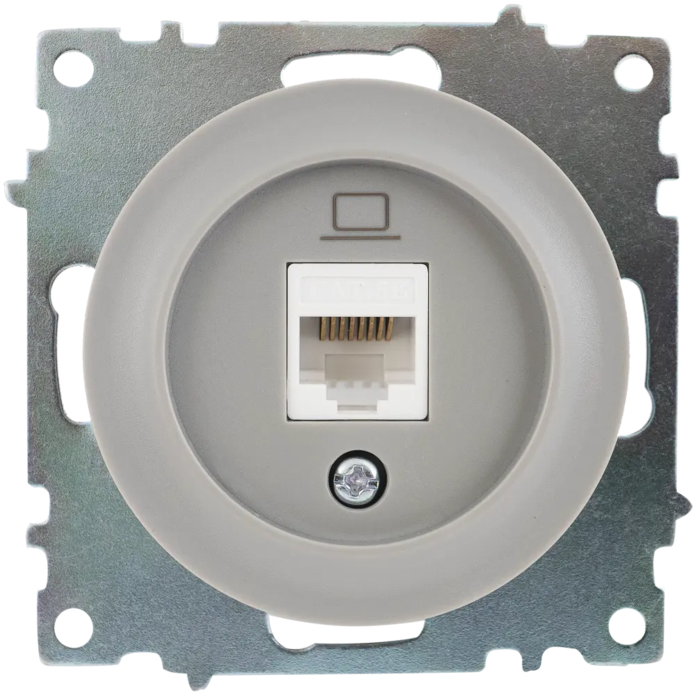 Розетка компьютерная встраиваемая Onekey Florence RJ45 UTP cat 5 цвет серый 82127033 STLM-2113480 ONEKEYELECTRO
