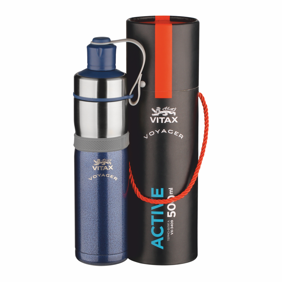 VX3409 Термос / travel. объём 500мл. вакуумная термо-фляга/термокружка изготовлеа из высококачественной нержавеющей стали с двойными колбами. имеет в комплекте герметично закрывающуюся крышку с надёжным резьбовым креплением, позволяющим пить из чашки не о Santreyd  - Вид №3