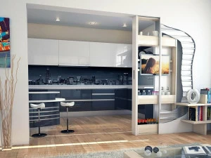 PROTEK® Прилавок для раздвижной двери с подставкой под телевизор Bigfoot®