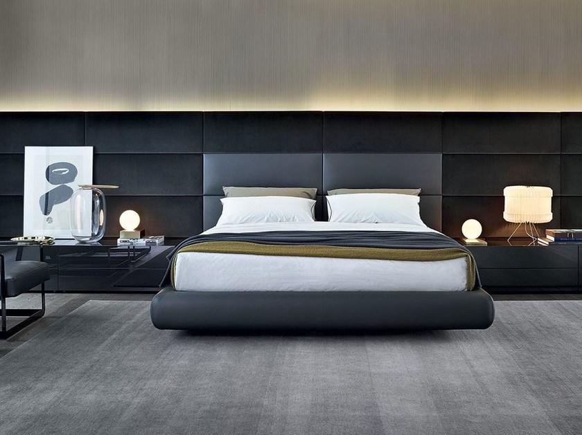 Poliform Двуспальная кровать из кожи с обитым изголовьем Dream sun-id-1426783 - Вид №3