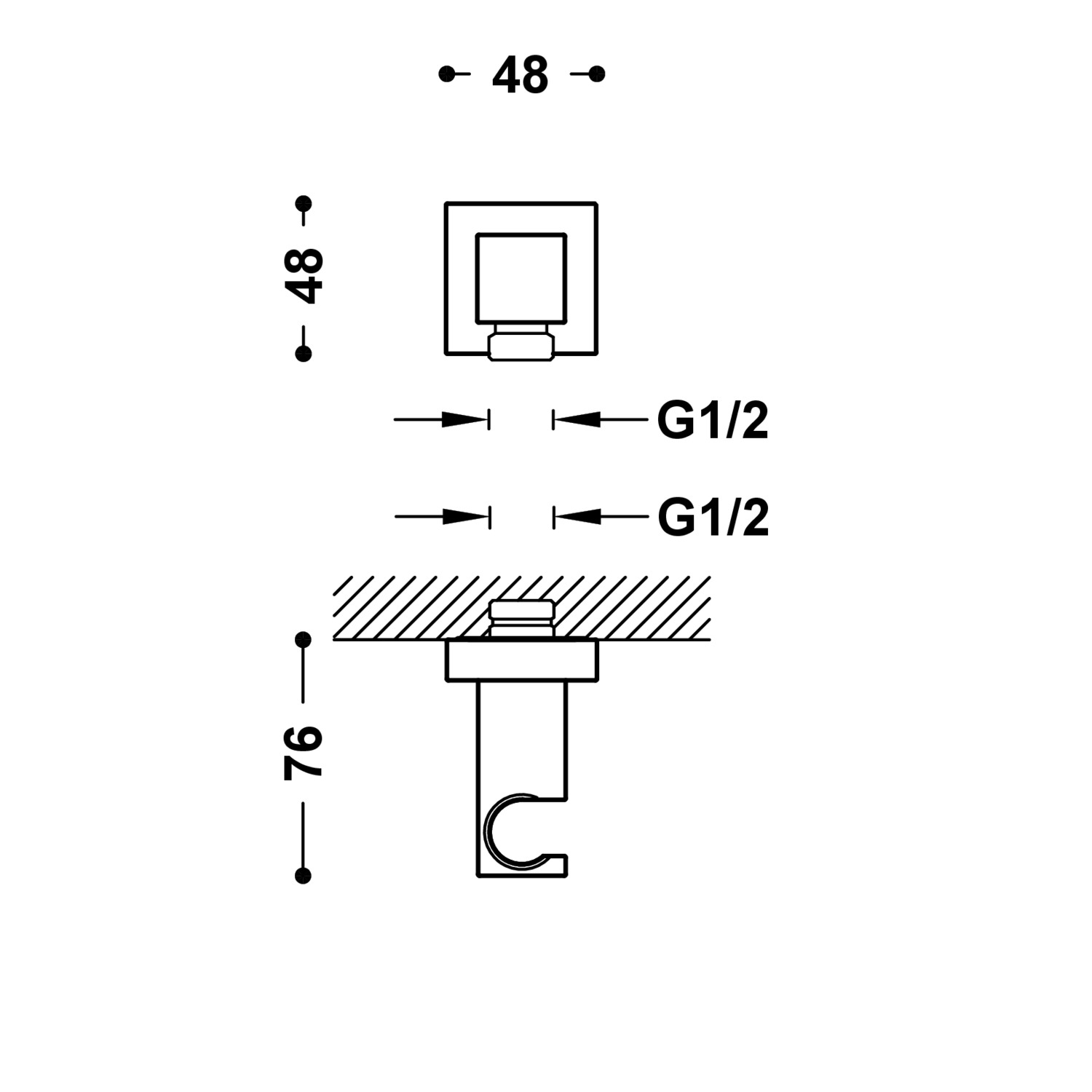 Стационарная опора с подачей воды для ручного душа и шланга-00618201 TRES RICAMBI - Вид №5