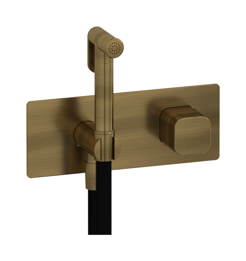 Внешние части гигенического душа со смесителем. WE ARE IB eo706mb_2 Modern Bronze Elio