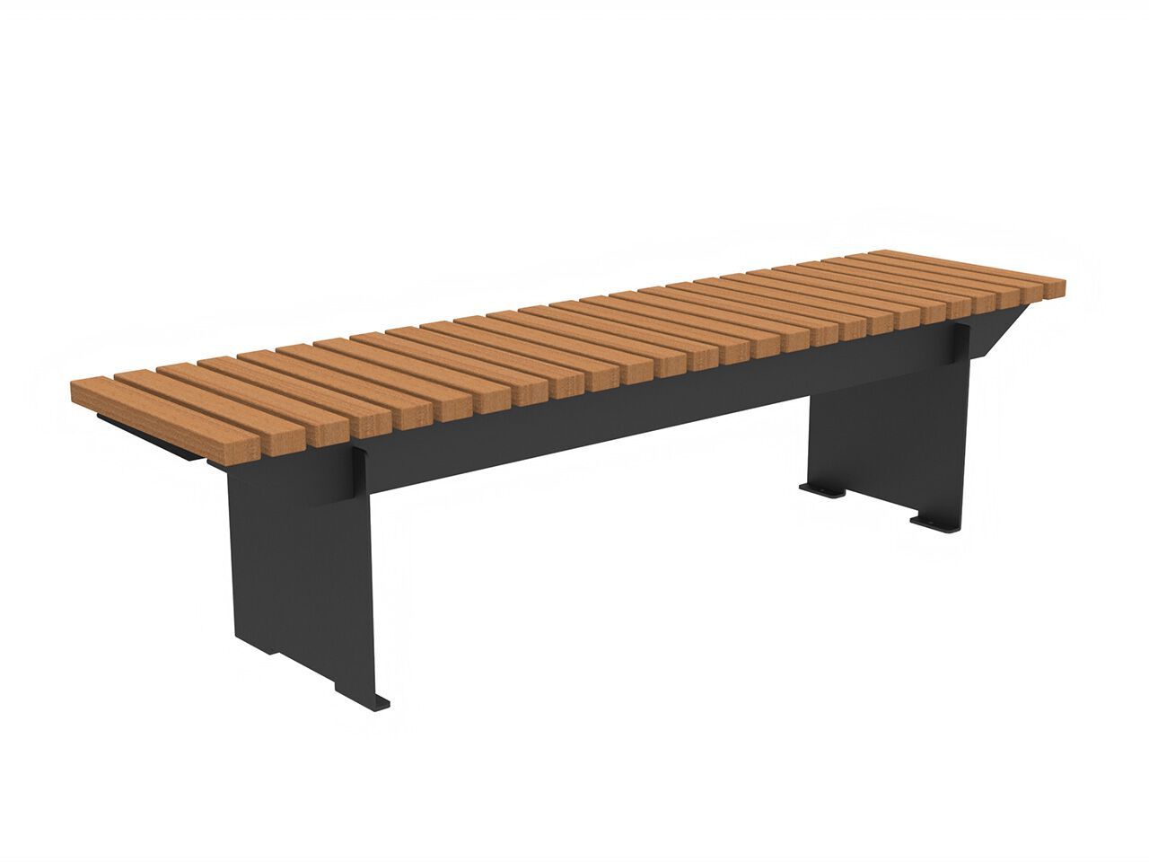 Стальная и деревянная скамья Lazzari MALMO ARCH-00012856 - Вид №2