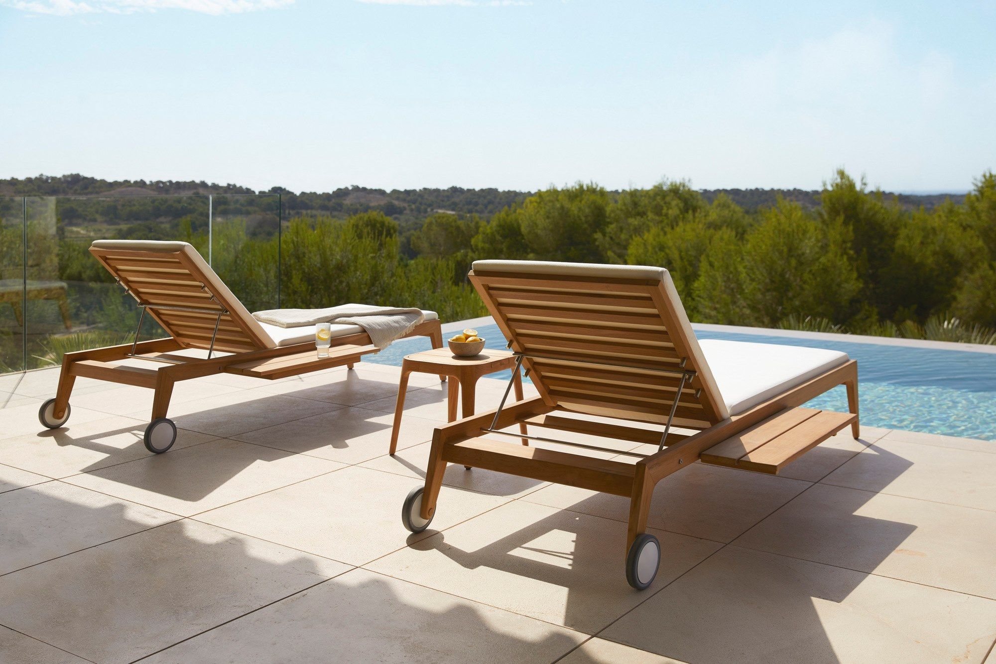 Садовая кровать с откидной спинкой из тикового дерева с колесами POINT Paralel ARCH-00036556 - Вид №5