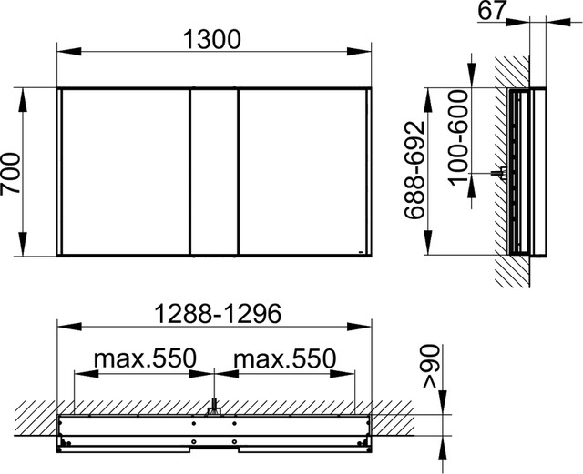 12815171301 Зеркальный шкаф KEUCO Royal Match - Вид №2