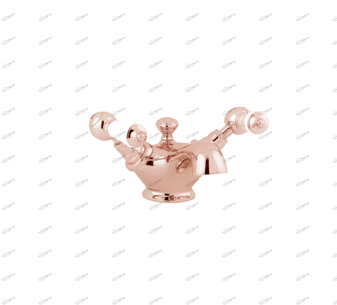 Gentry Home Смеситель для раковины мостик на 2 отверстия 200мм Berkeley Розовое золото GH100331 