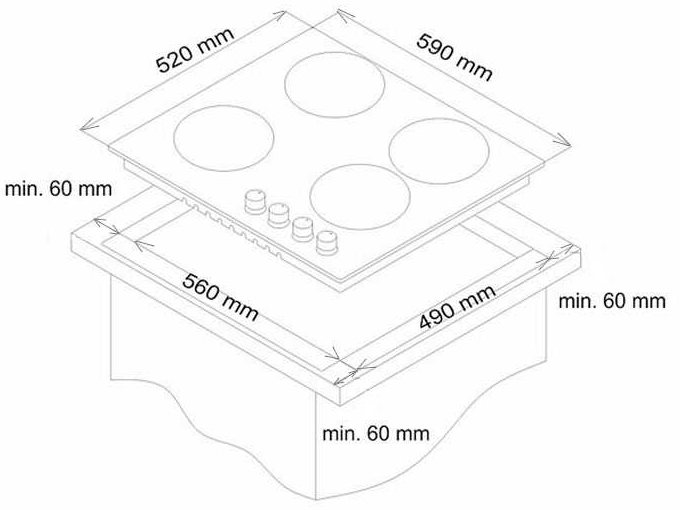 8186930 Газовая варочная поверхность Simfer H60Q40B416 STDN-0031545 - Вид №6