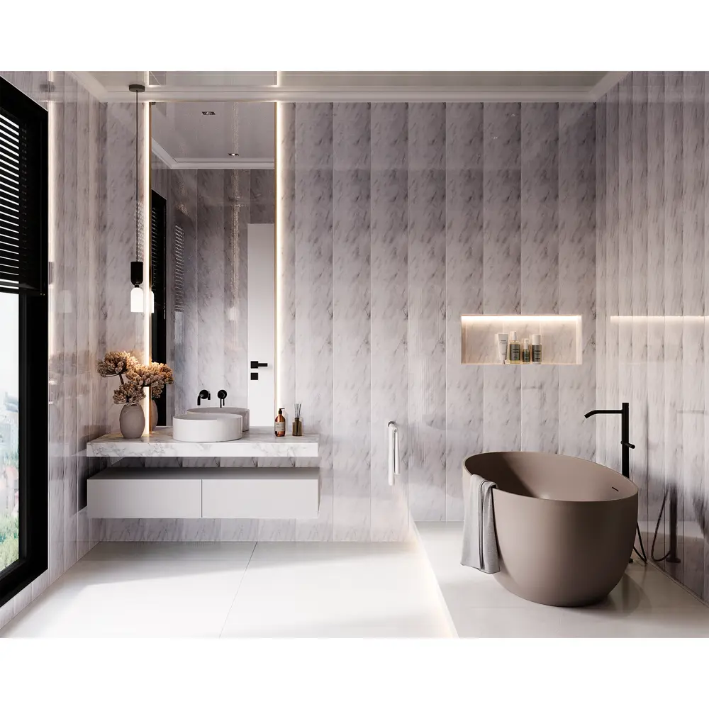 Стеновая панель ПВХ Мрамор серый 2700x250x5 мм 0.675 м² 89410368 STLM-2049735 VENTA  - Вид №1