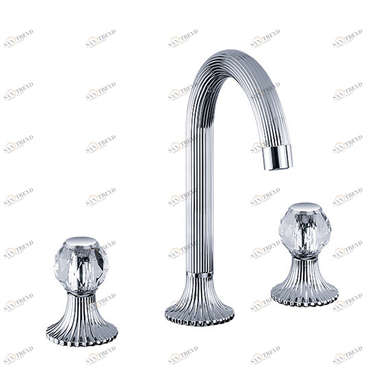 Смеситель для раковины на три отверстия ½" JOERGER Cronos Crystal 637.30.300.000-AA