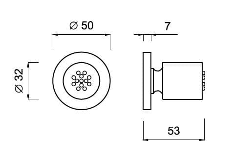 Металлическая поворотная боковая насадка для душа Rubinetteria Giulini Futuro ARCH-00007180