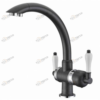 Zorg ZR 327 YF хром чёрный металл Смеситель для кухни Zorg 315х215 