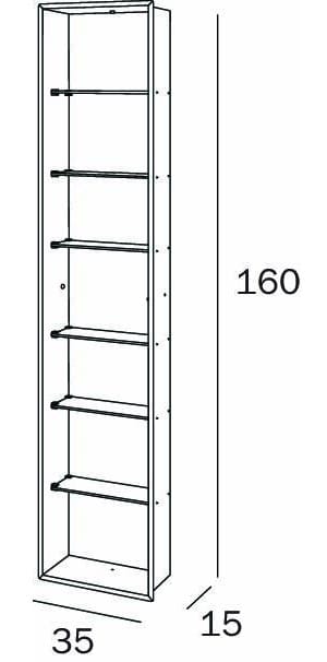 Модуль из нержавеющей стали со стеклянными полками INDA® My secret ARCH-00026676 - Вид №2