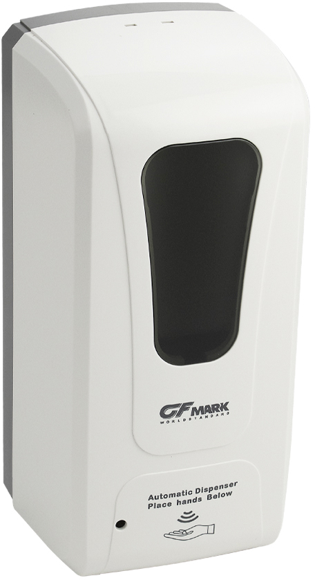 GFmark - Дозатор СЕНСОРНЫЙ, ПЕНА, пластик АБС, БЕЛЫЙ, большой, с окошком, 1000 мл, код: 718