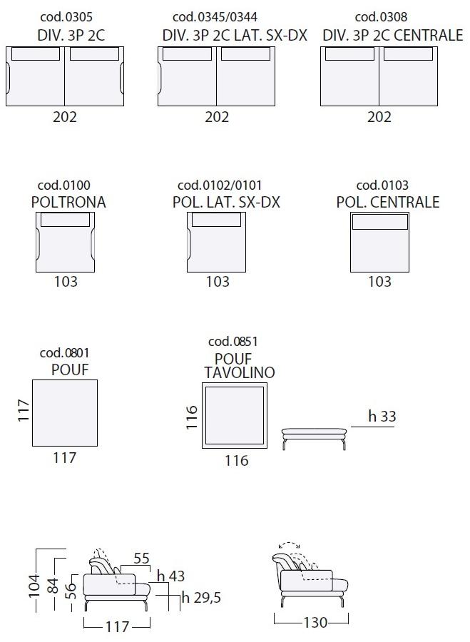 Egoitaliano Модульный регулируемый диван из ткани Jaclyn sun-id-1492907 - Вид №2