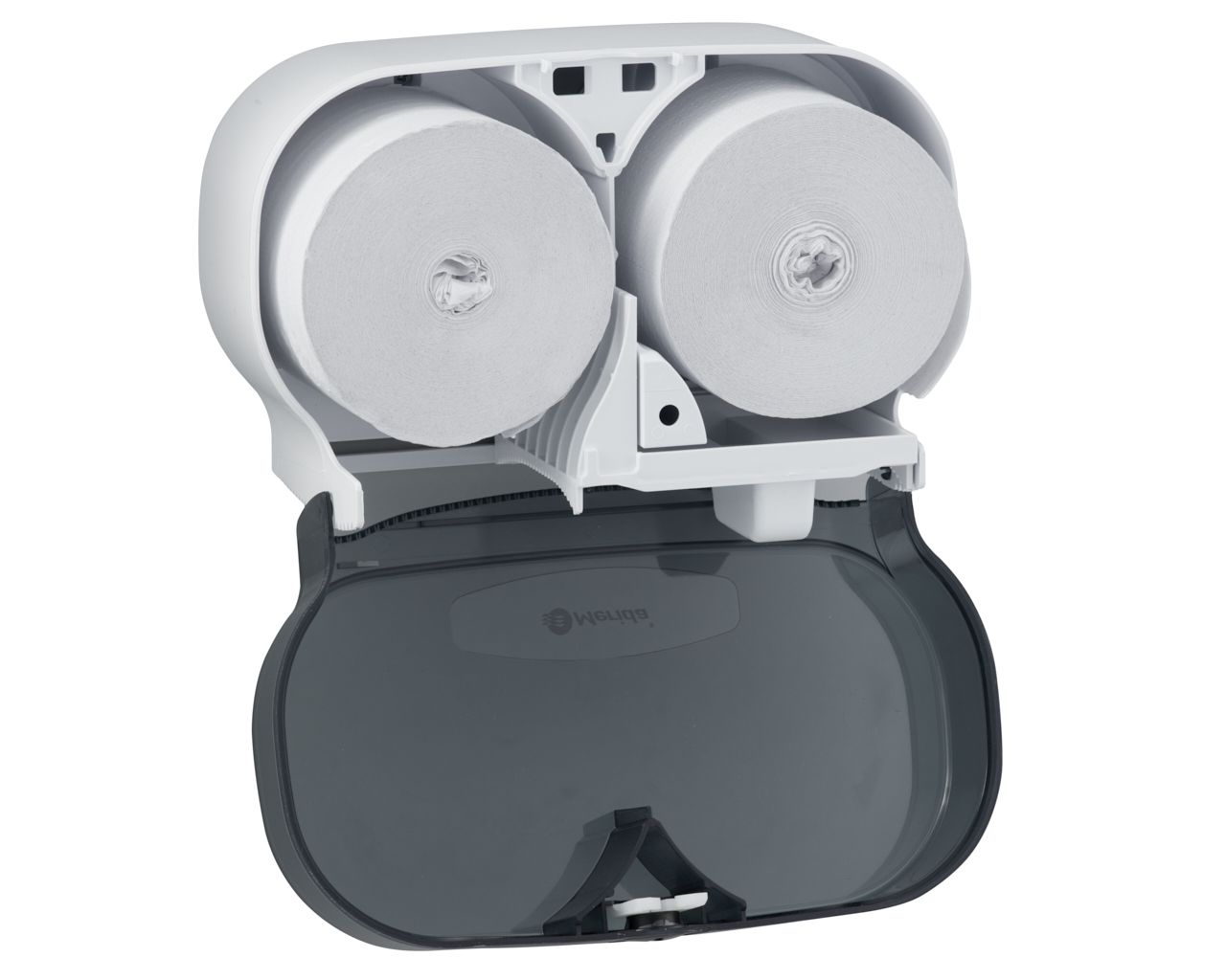 BEB301 Контейнер для двух рулонов туалетной бумаги без сердцевины ONE, пластик АБС, белый Merida  - Вид №4