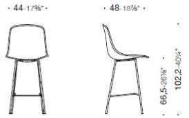 ESTEL GROUP Табурет из полипропилена с высокими санками и подставкой для ног Shell sun-id-1467087 - Вид №5