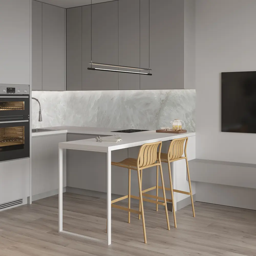 Стеновая панель Alumoart Agat Crystal White 56.1.1 300x60x0.4 см алюминий цвет белый 89379585 STLM-2161655  - Вид №4