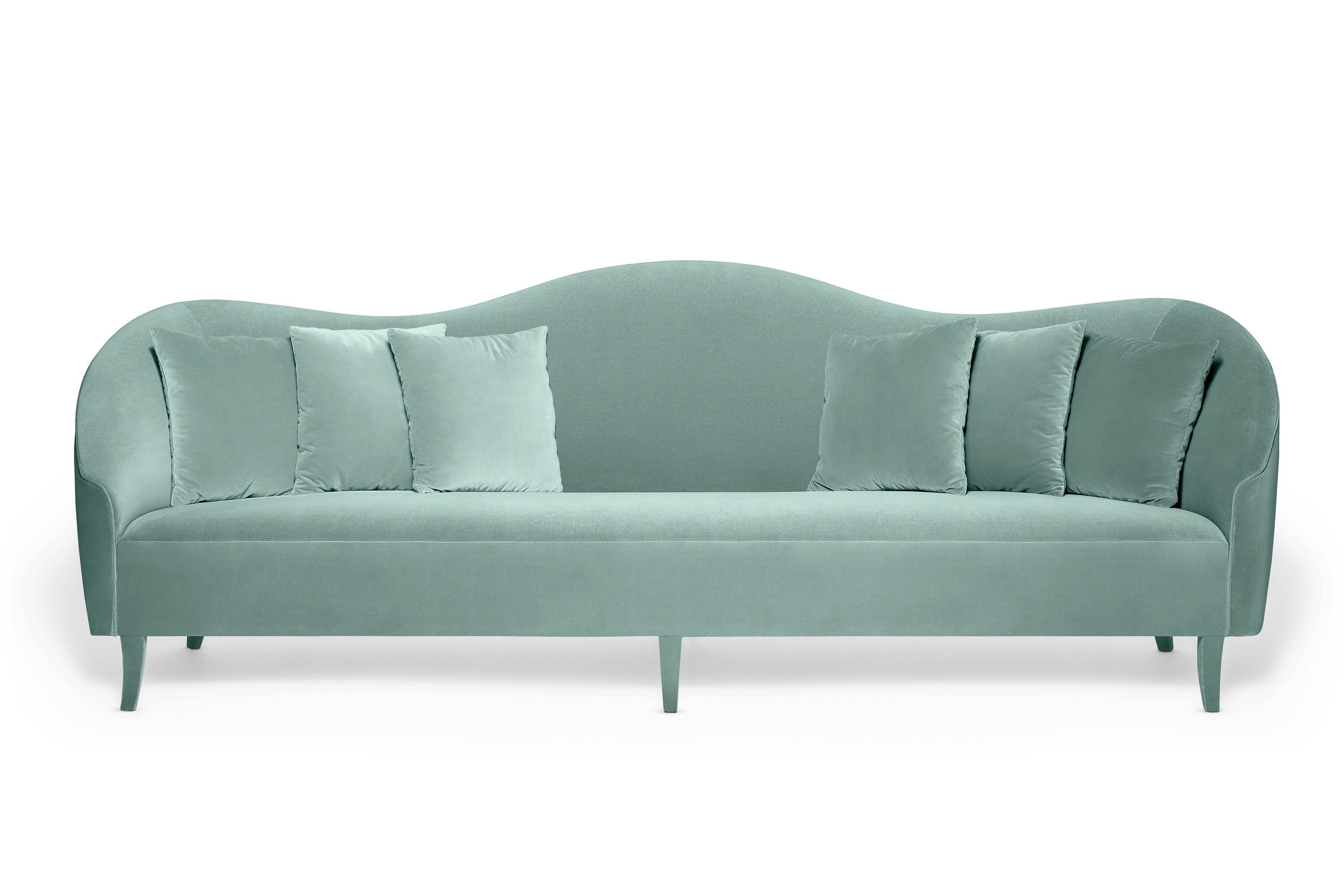 3-местный бархатный линейный диван Munna ROSIE ARCH-00049202 - Вид №1