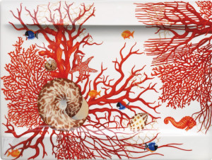 10662260 Taitu Блюдо прямоугольное Taitu "Кораллы" 40х29см Фарфор костяной