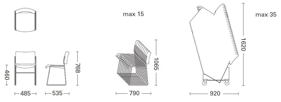 Защелкивающийся стул для салазок Howe 40/4 ARCH-00029764 - Вид №11