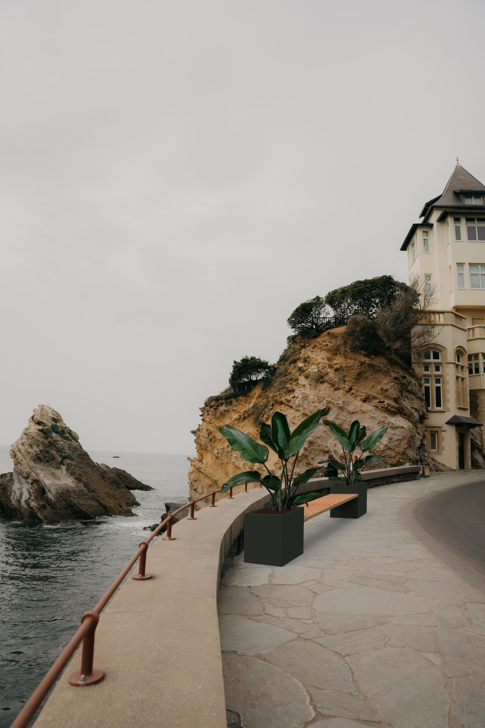 Секционная скамейка из стали и дерева со встроенной сеялкой Urbencéa LINEAIR ARCH-00071866 - Вид №3