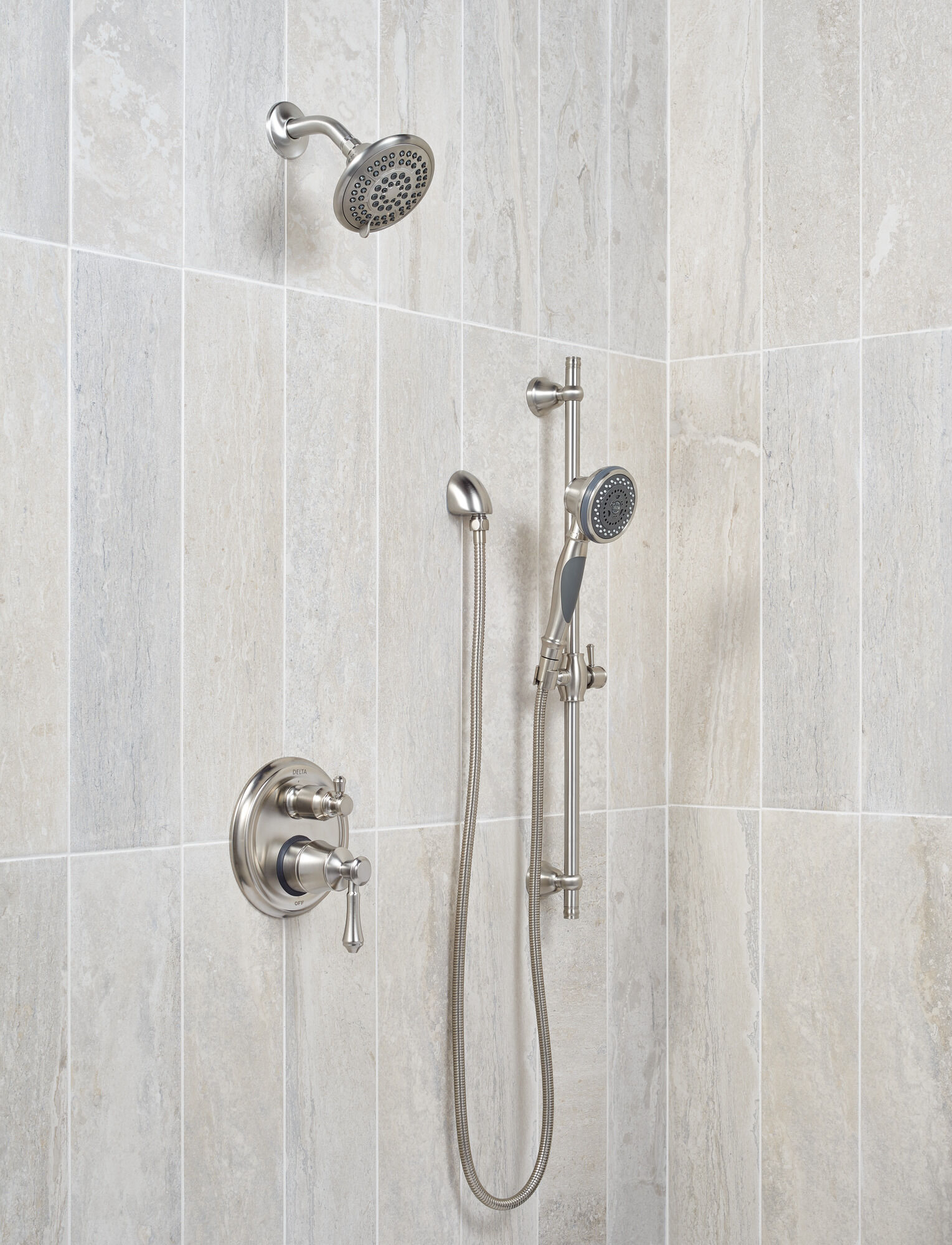 T24897-SS Трим клапана Traditional 2-Handle Monitor® серии 14 со встроенным переключателем на 3 положения Delta Faucet Delta Нержавеющая сталь - Вид №6