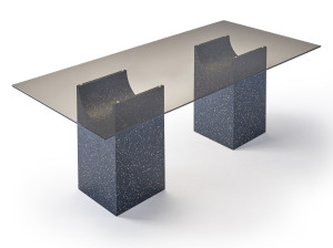 Прямоугольный стол со стеклянной столешницей и основанием IQ Surface